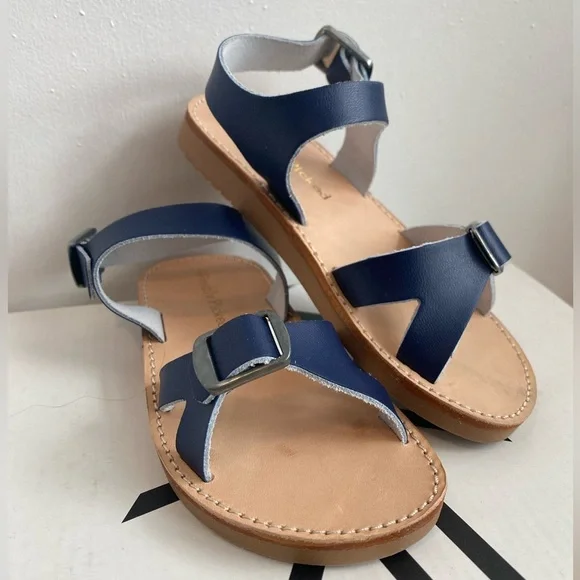 New Freshly Picked Carmel Sandals Maritime in navy leather size 8 - Picture 2 of 9